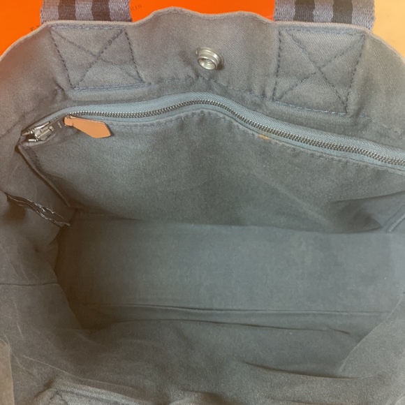Hermes Small PM Canvas Tote/ Hand Bag Fourre-tote, Gray & Black - Picture 14 of 15